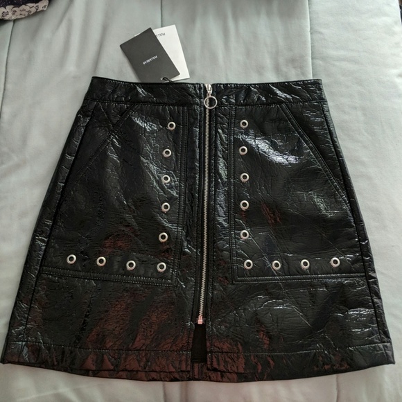 Pull&Bear Dresses & Skirts - NWOT Black faux vinyl leather skirt